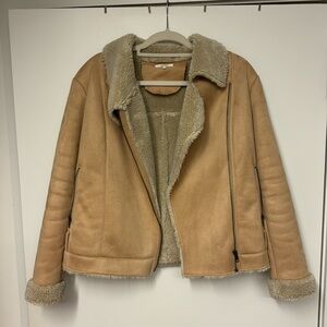 Tularosa small suede/sherpa moto jacket
